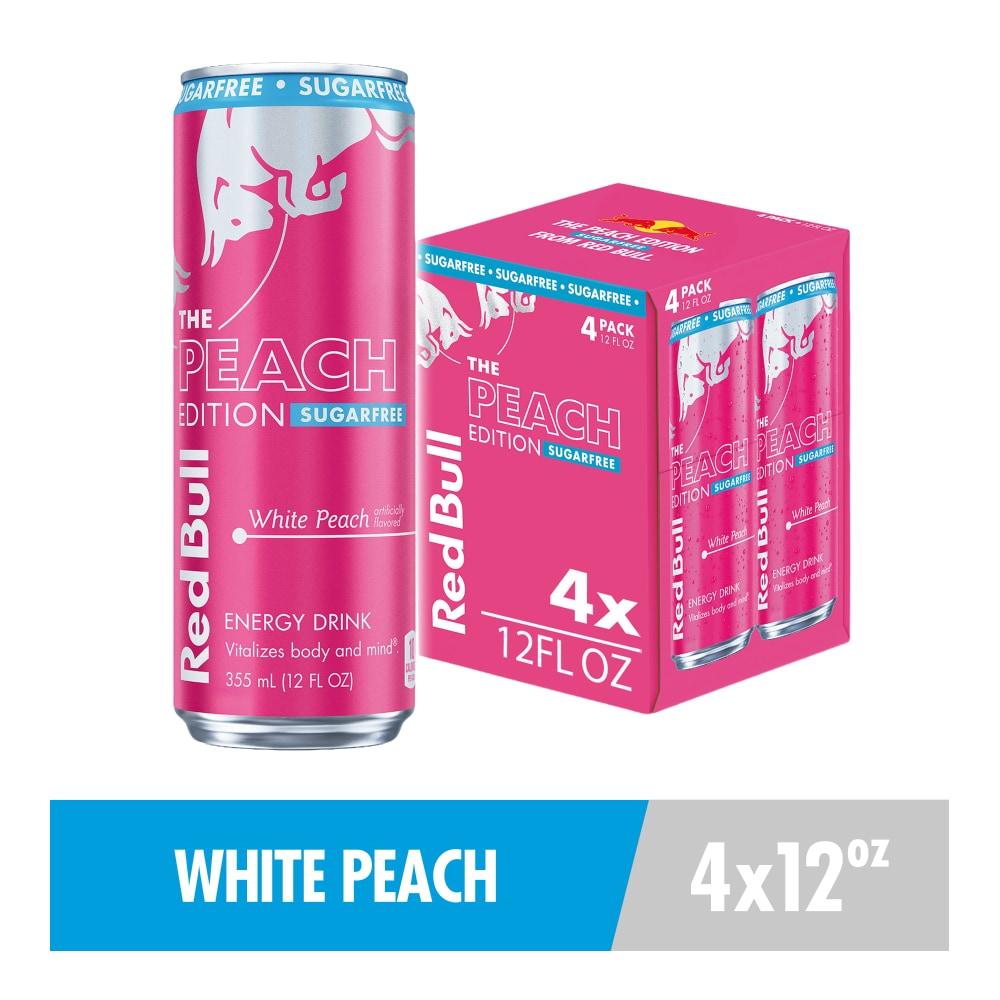 Red Bull Peach Edition Sugarfree White Peach Energy Drink Multipack Cans