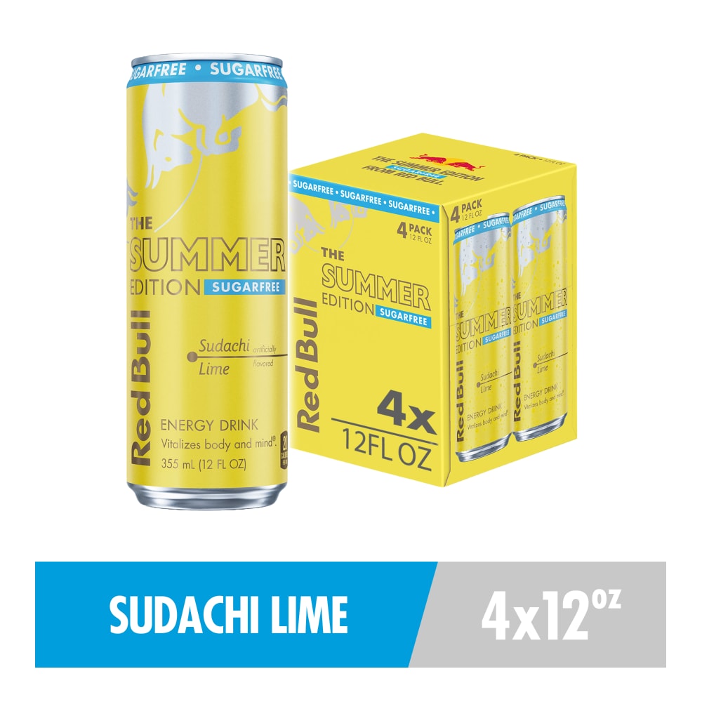 Red Bull Summer Edition Sugarfree Sudachi Lime Multipack Energy Drink Cans