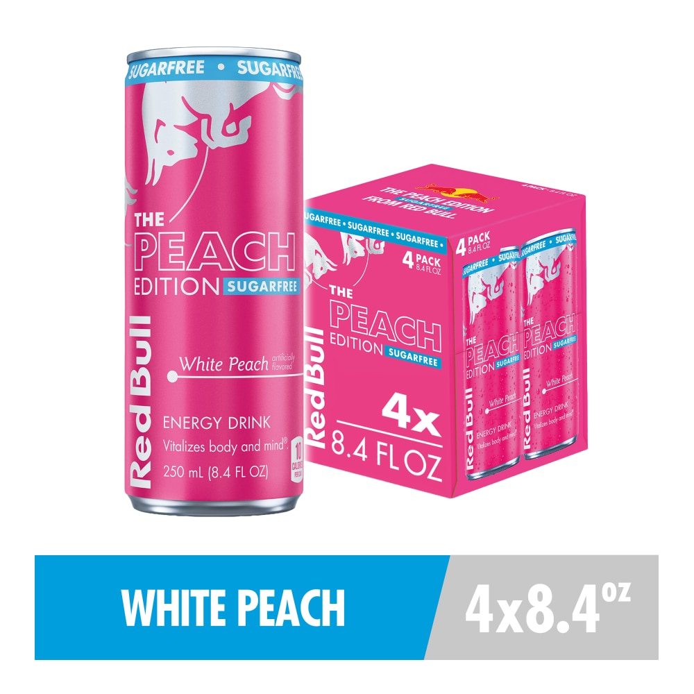 Red Bull Peach Edition Sugarfree White Peach Energy Drink Multipack Cans