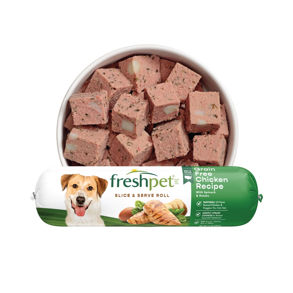 Freshpet Grain Free Chicken Recipe With Spinach And Potato Fresh Dog Food Roll