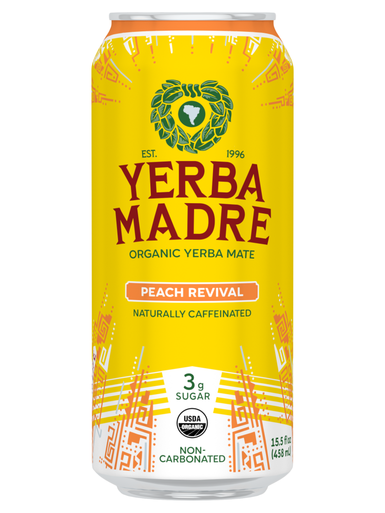 Yerba Madre Organic Peach Revival Energy Drink