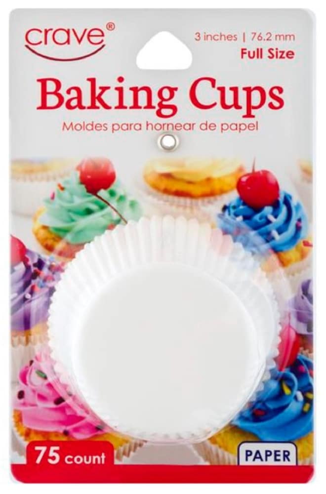 Crave® Full Size Paper Baking Cups – White