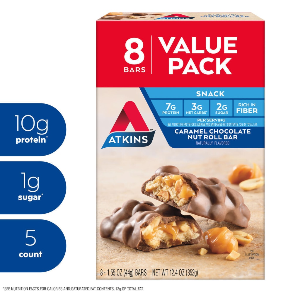 Atkins Caramel Chocolate Nut Roll Protein Bar