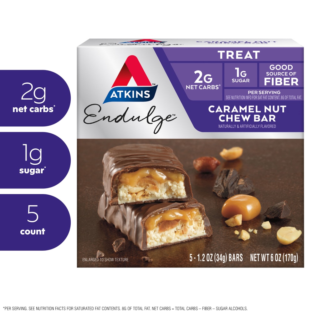 Atkins Endulge Low Sugar Treat Caramel Nut Chew Bar