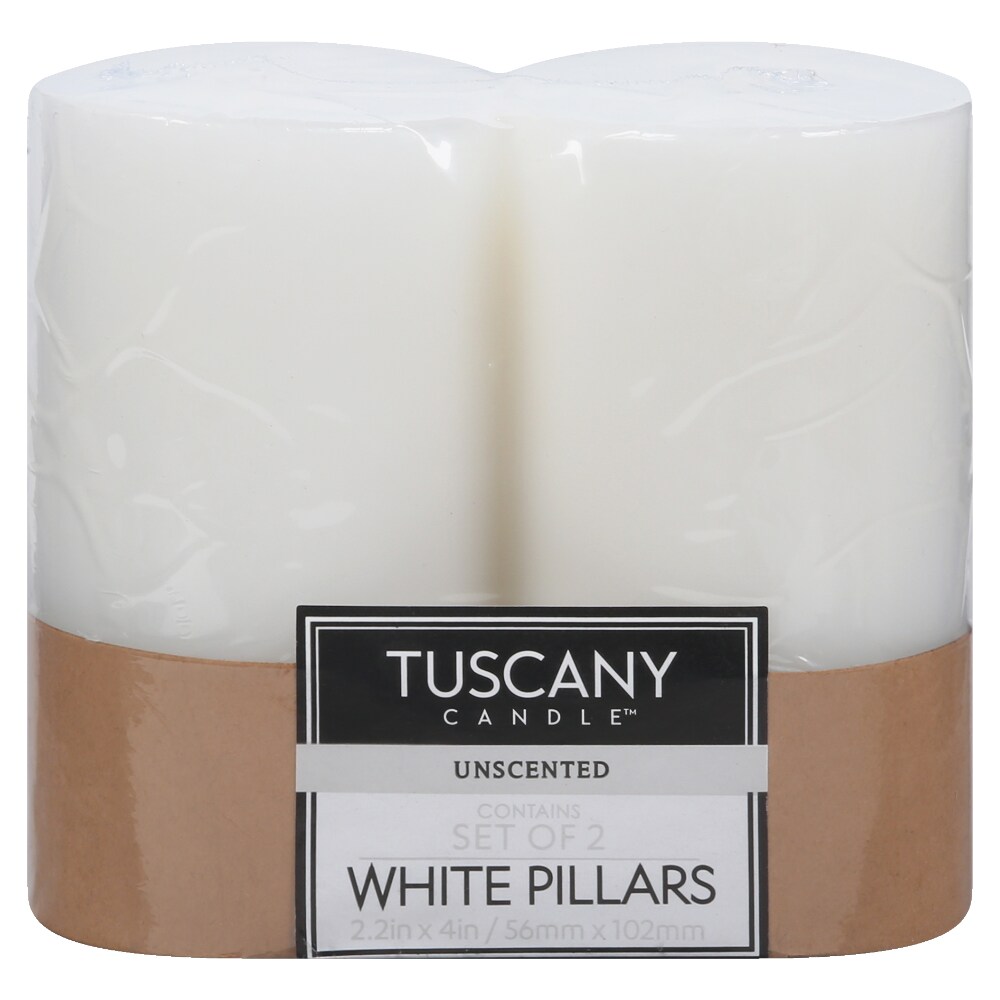 Tuscany Candle Pillar White Jar Candles