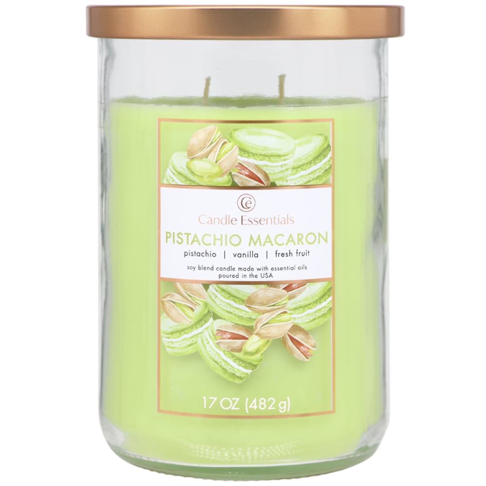 Candle Essentials Pistachio Macaron Scented Jar Candle