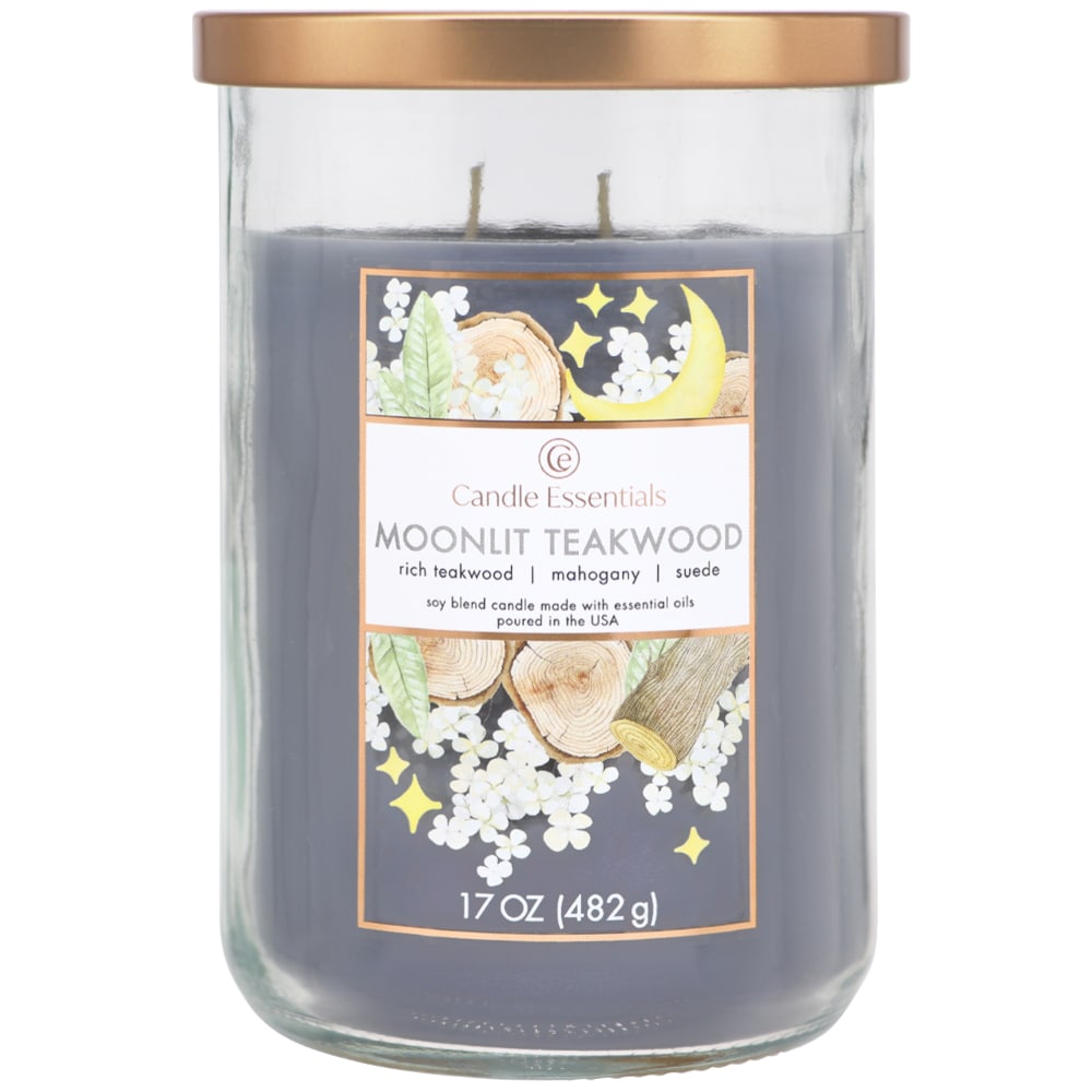 Candle Essentials Scented Jar Candle – Moonlit Teakwood