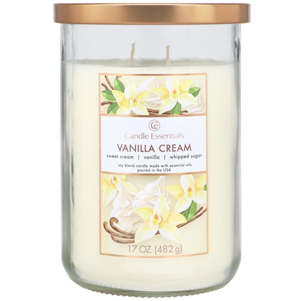 Candle Essentials Scented Jar Candle – Vanilla Cream