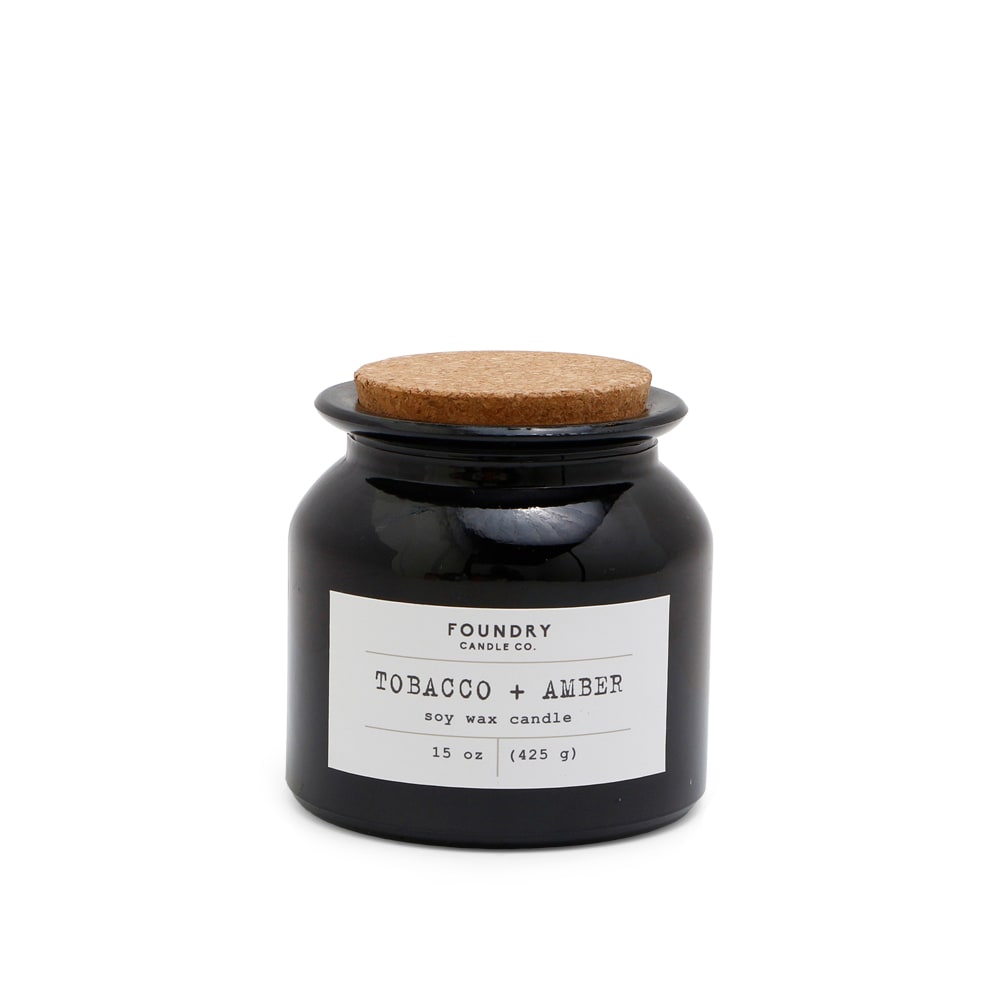 Foundry Candle Co. Tobacco + Amber Soy Wax Candle – Black