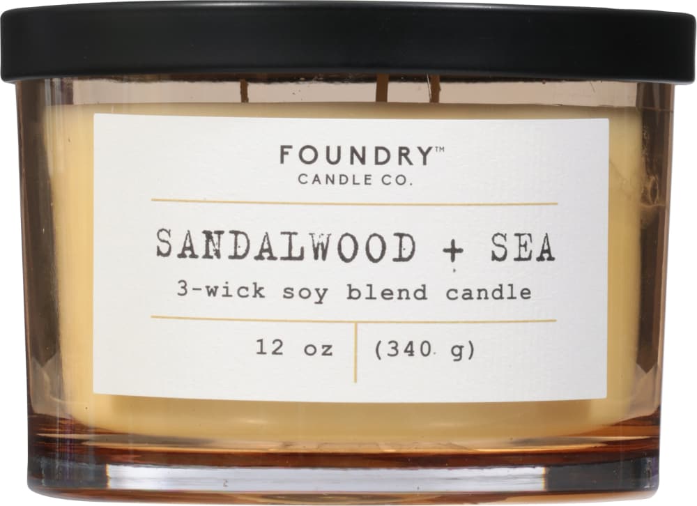Foundry™ Candle Sandalwood + Sea 3 Wick Soy Blend Candle