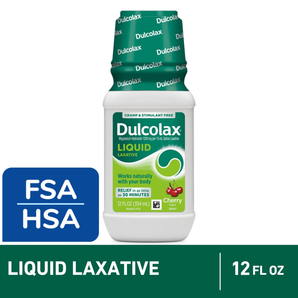 Dulcolax Liquid Laxative for Constipation Relief, Cherry, 12 fl. oz.