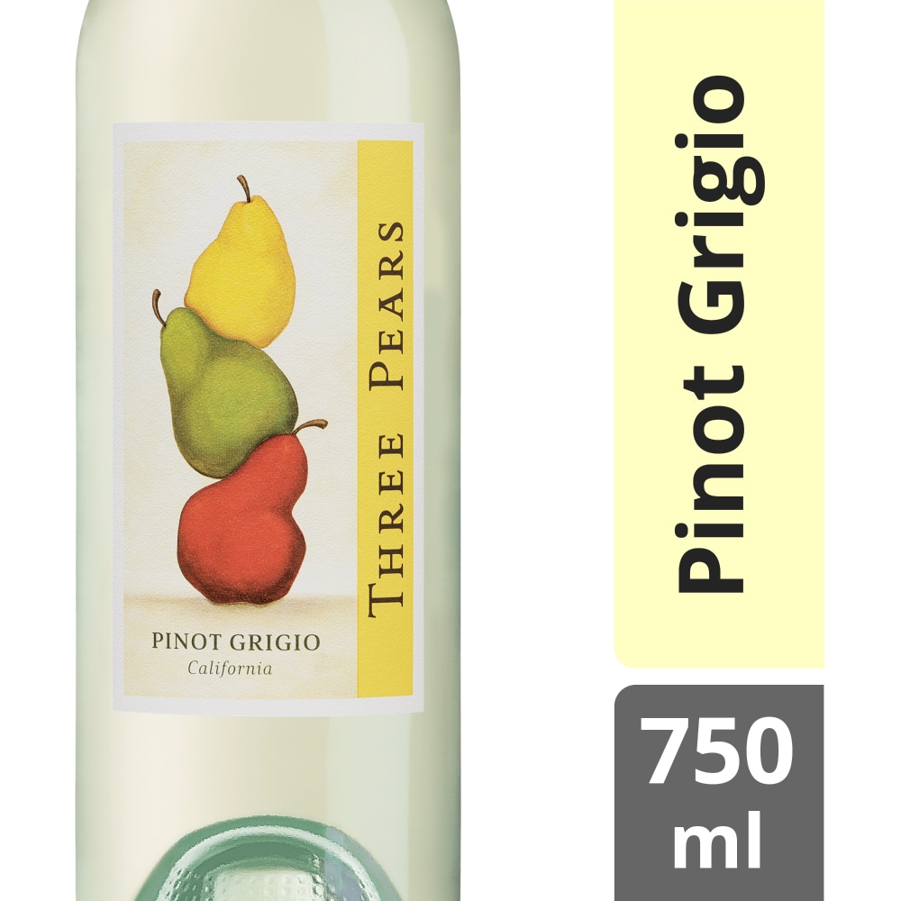 Three Pears Pinot Grigio California White Wine 750 ml