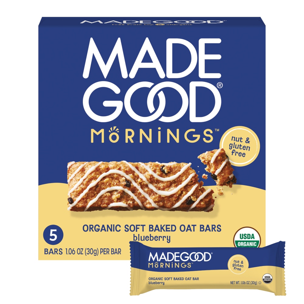 MadeGood™ Mornings Blueberry Soft Baked Oat Bars 5pk