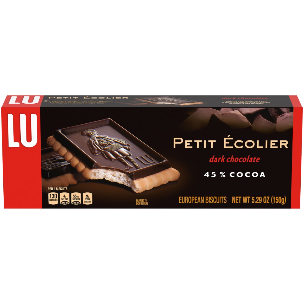 Lu Petit Ecolier Dark Chocolate European Biscuit Cookies