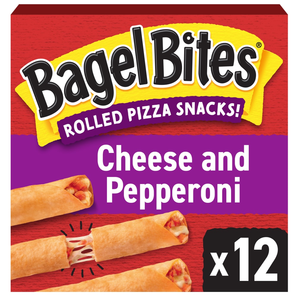 Bagel Bites Cheese and Pepperoni Rolled Pizza Snacks, Box