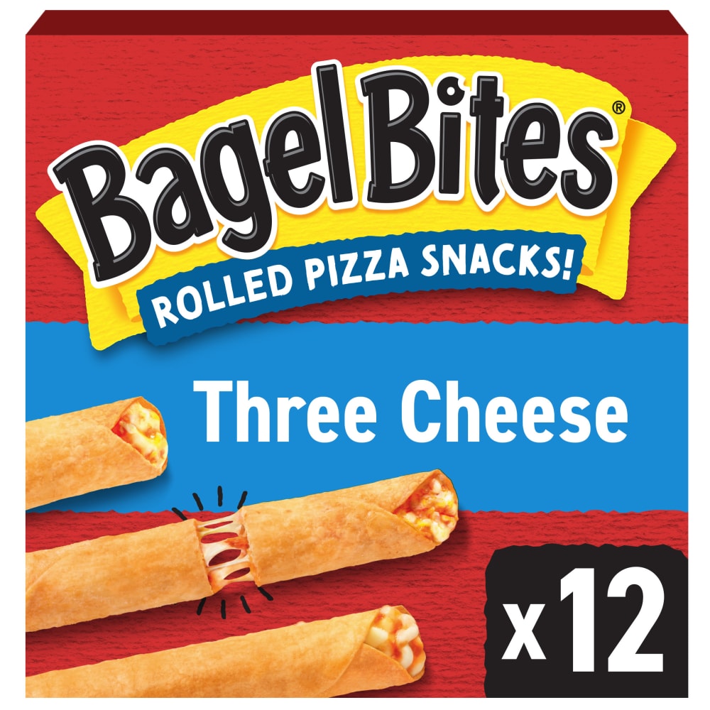 Bagel Bites Three Cheese Rolled Pizza Snacks, Box
