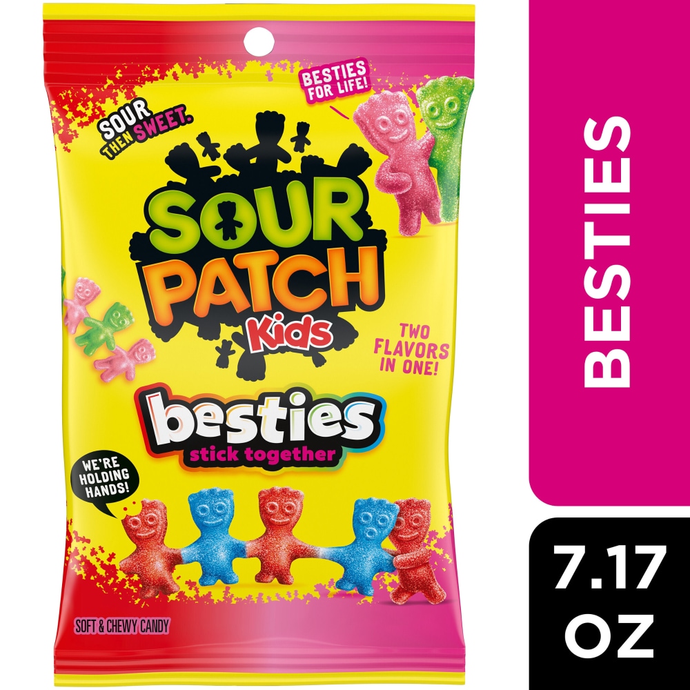 SOUR PATCH KIDS Besties 2 Flavors in 1 Soft & Chewy Gummy Candy