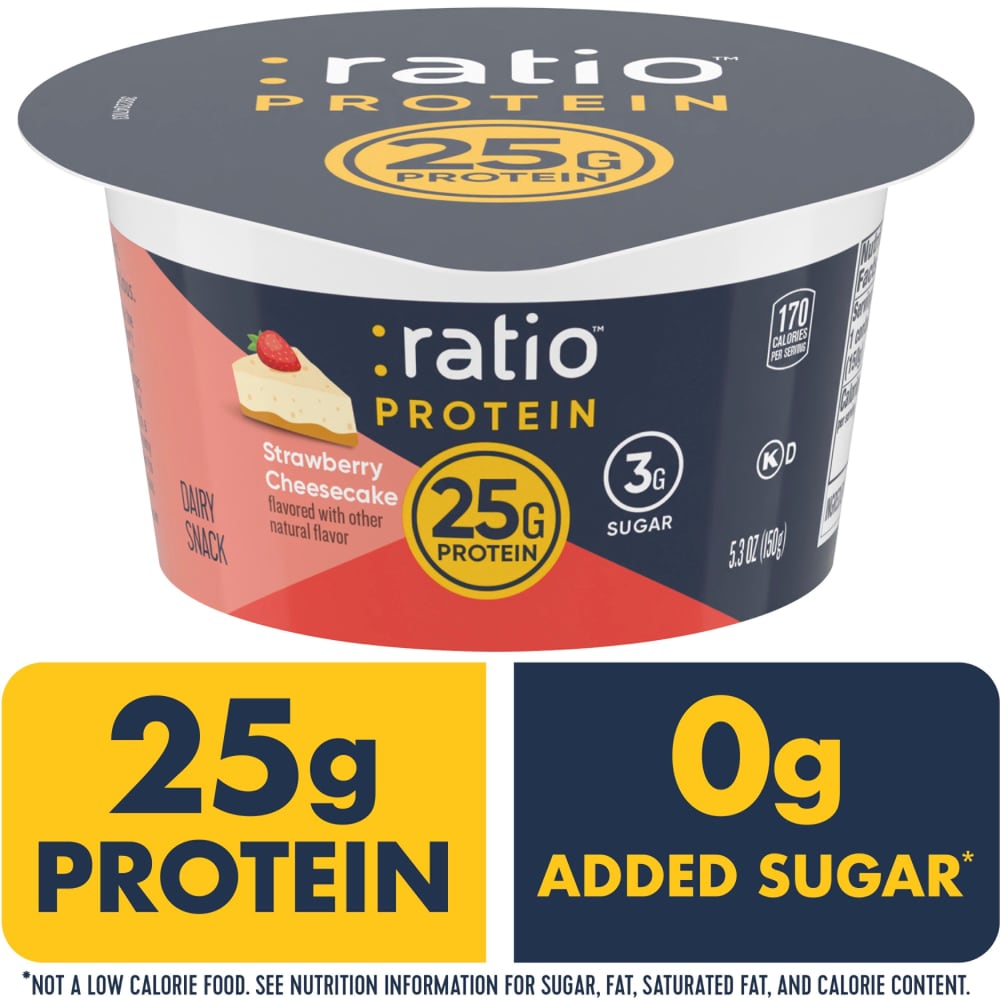 :ratio™ Protein Yogurt Cultured Dairy Snack, Strawberry Cheesecake, 25g Protein