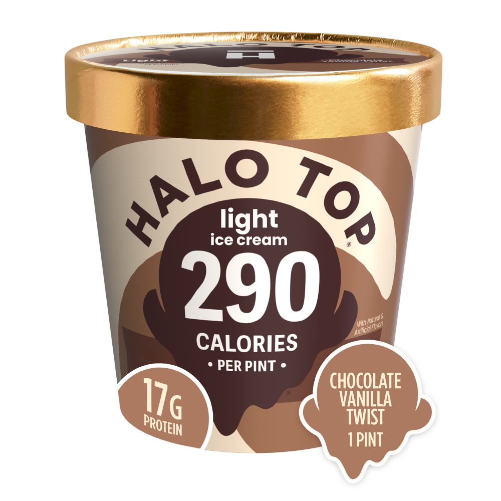 Halo Top Chocolate Vanilla Twist Light Ice Cream, 16 fl oz Pint