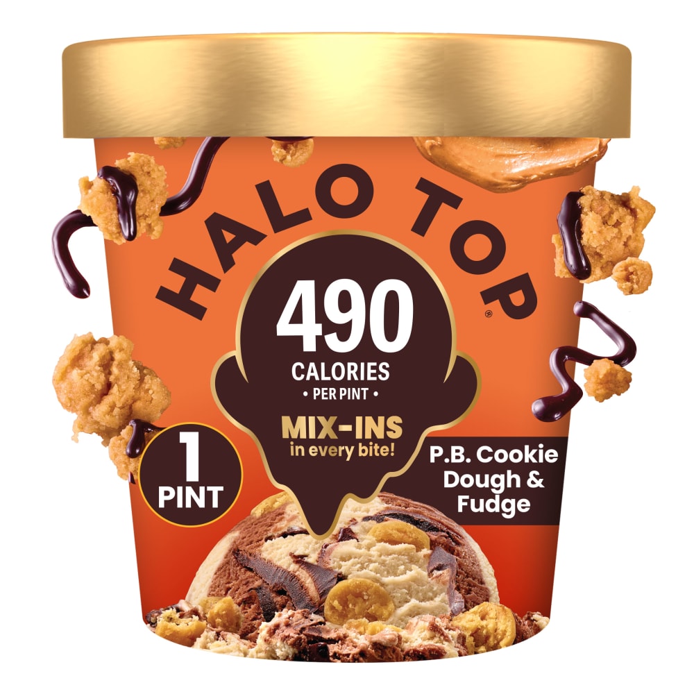 Halo Top P.B. Cookie Dough and Fudge Light Ice Cream