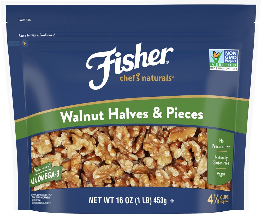 Fisher California Grown Unsalted Walnuts
