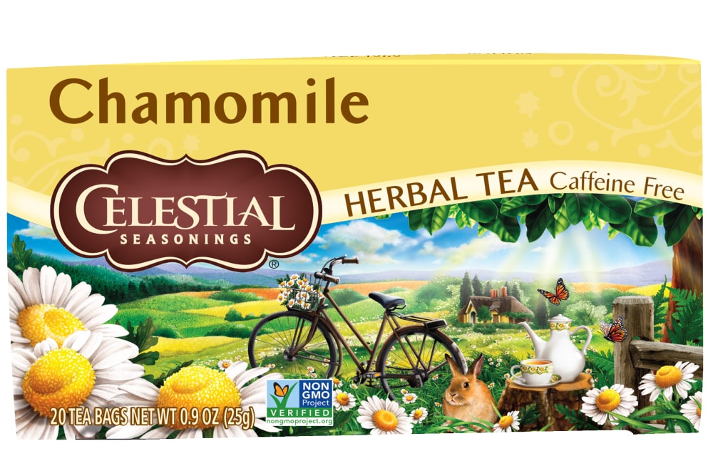 Celestial Seasonings Caffeine Free Chamomile Herbal Tea to Support Relaxation