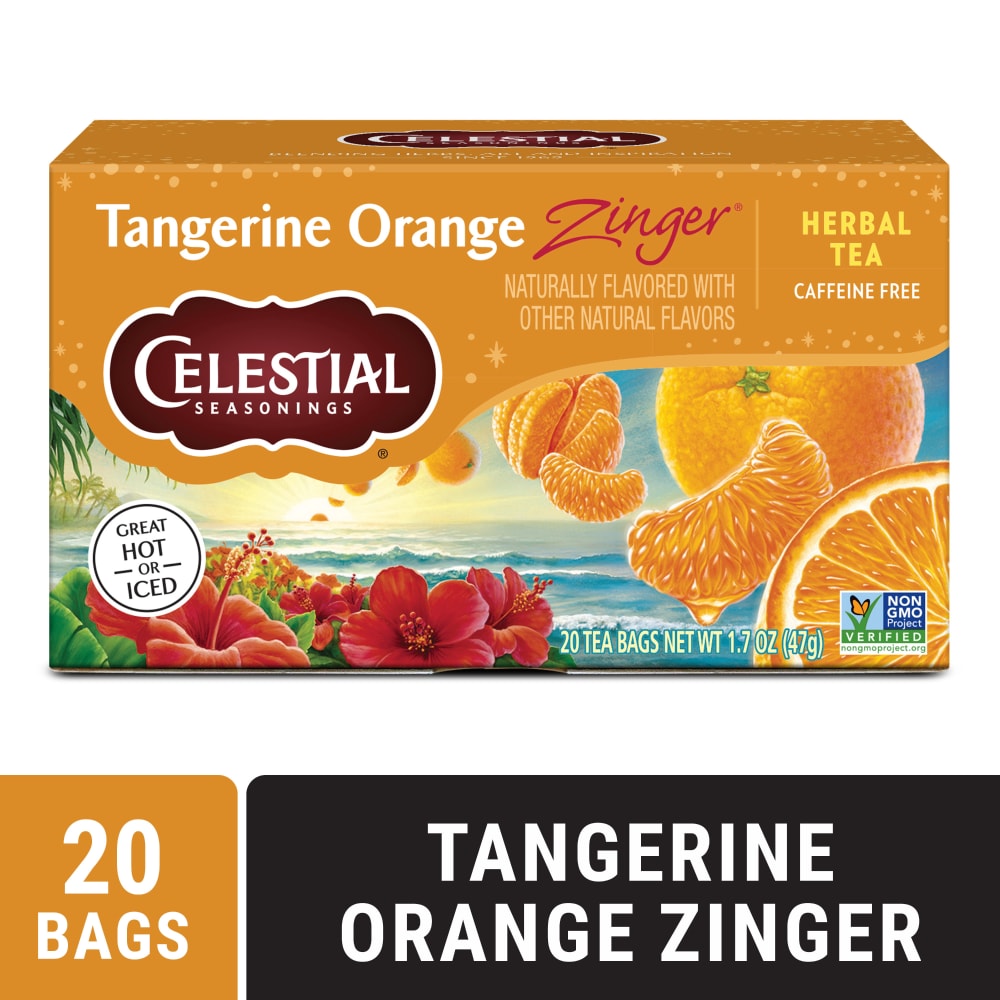 Celestial Seasonings Caffeine Free Tangerine Orange Zinger Herbal Tea