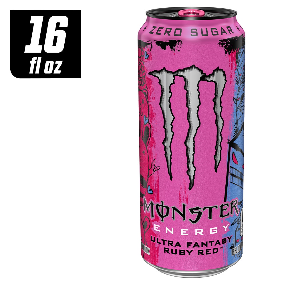 Monster® Zero Sugar Ultra Fantasy Ruby Red Energy Drink Can