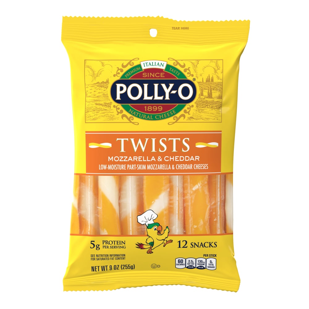 Polly-O® Twists Mozzarella & Cheddar String Cheese Snacks