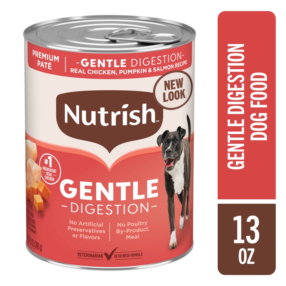 Nutrish Gentle Digestion Real Chicken, Pumpkin & Salmon Recipe Wet Dog Food, 13 oz Can (Rachael Ray)