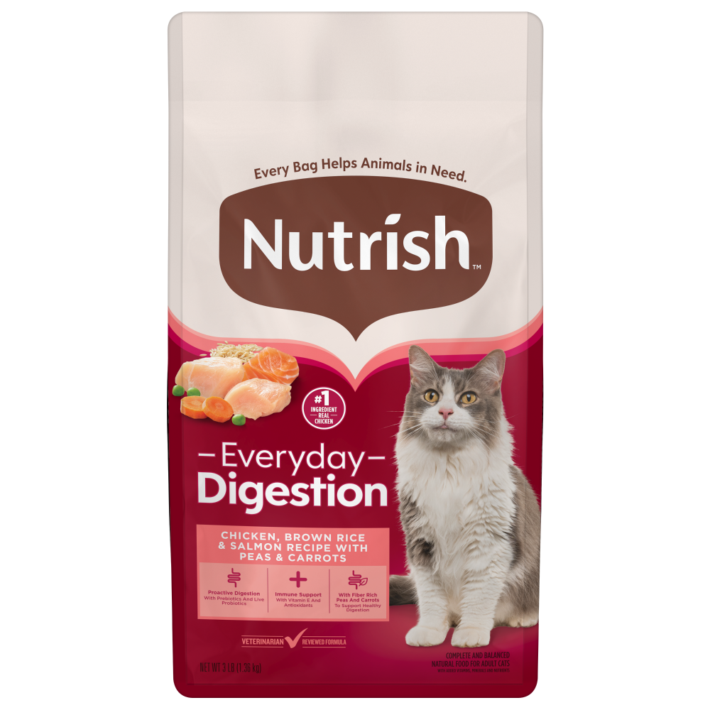 Nutrish™ Everyday Digestion Chicken Brown Rice and Salmon Recipe with Peas and Carrots Dry Cat Food
