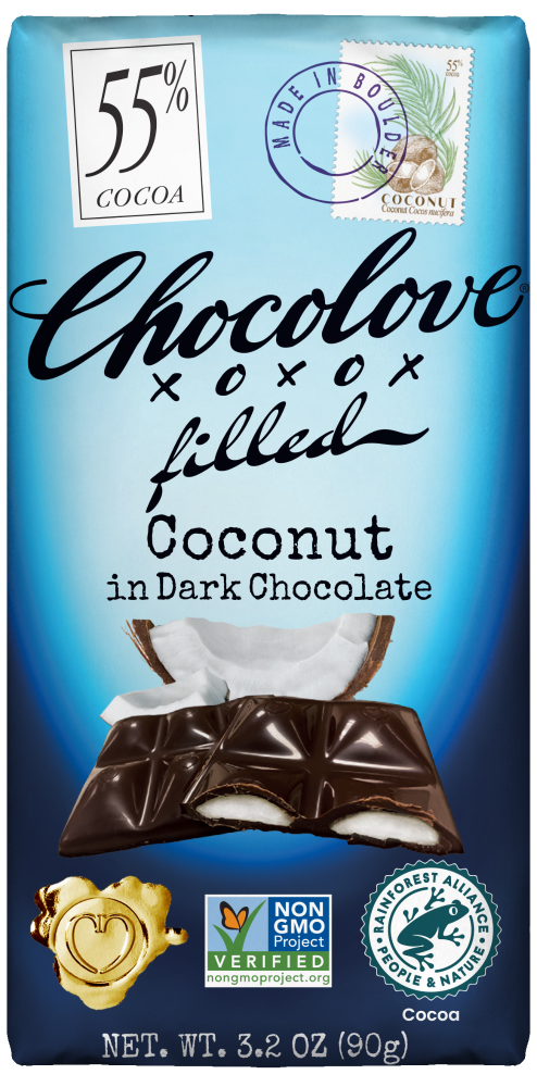 Chocolove® 55% Semisweet Dark Chocolate filled with Coconut Bar