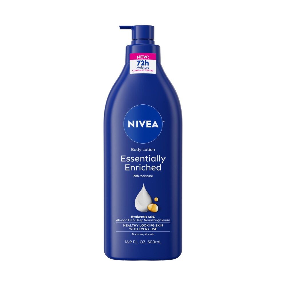 NIVEA Essentially Enriched Body Lotion for Very Dry Skin with Hyaluronic Acid and Almond Oil