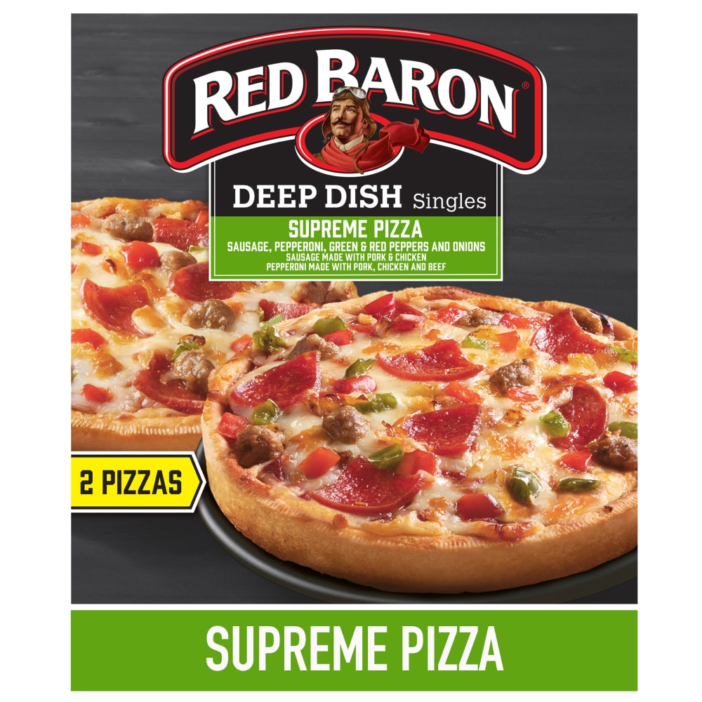 Red Baron Supreme Deep Dish Singles Frozen Personal Pizza