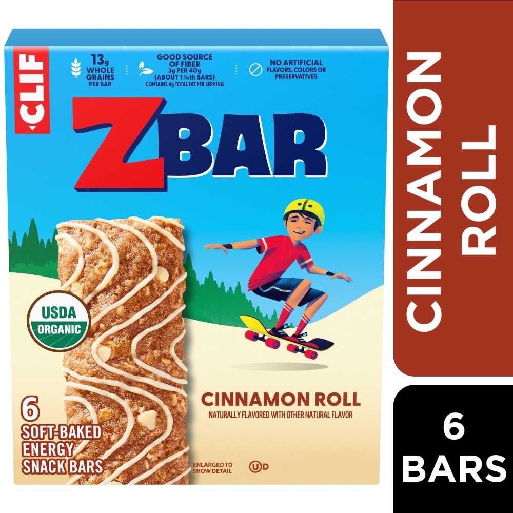 Zbar Cinnamon Roll Organic Soft-Baked Energy Snack Granola Bars