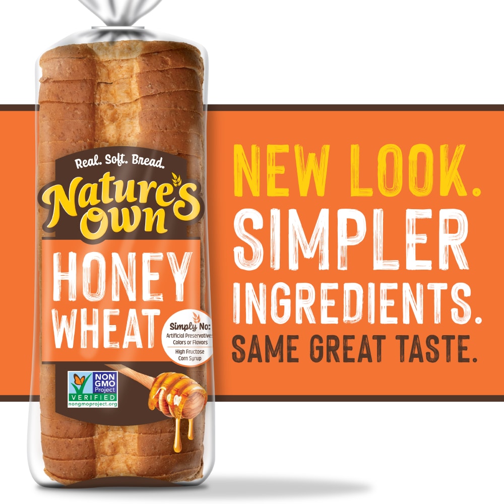 Nature’s Own Honey Wheat Bread, Non-GMO Sandwich Bread, 20 oz Loaf