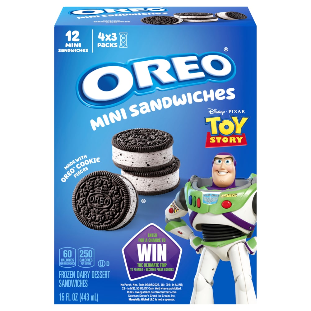 Oreo Mini Sandwiches Toy Story Frozen Dairy Dessert Sandwiches 12 Pack 15 Oz