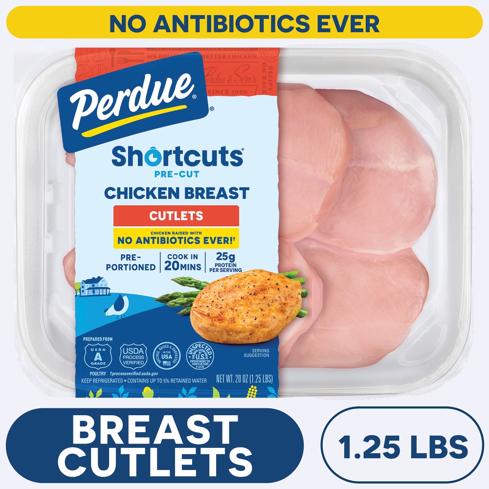 PERDUE® SHORTCUTS® Pre-Cut Chicken Breast Cutlets