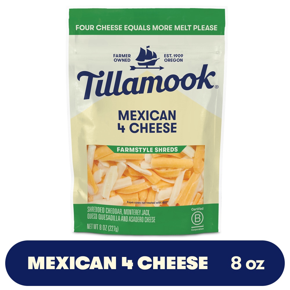 Tillamook Farmstyle Thick Cut Mexican 4 Cheese Blend Shredded Cheese