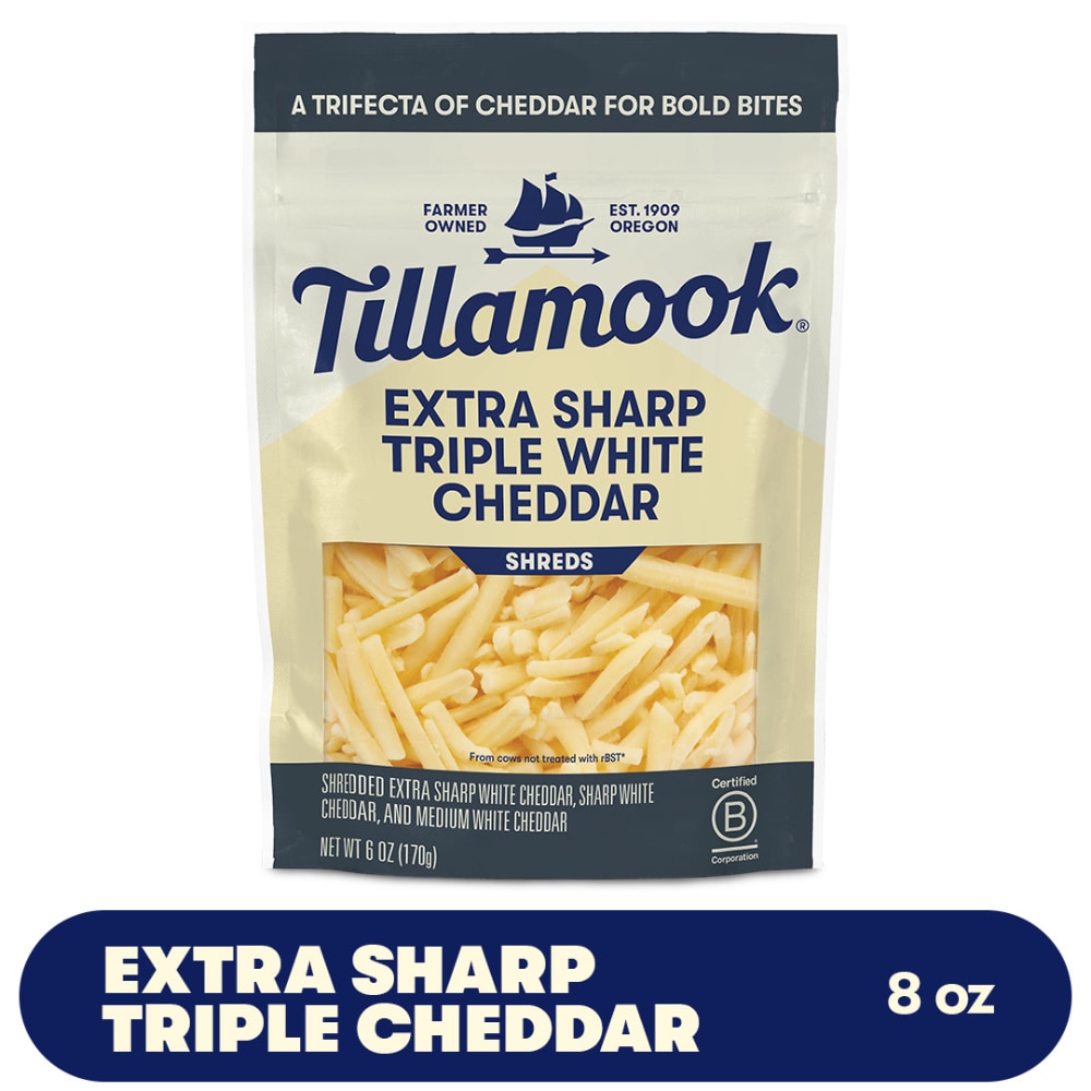 Tillamook® Extra Sharp Triple White Cheddar Shredded Cheese