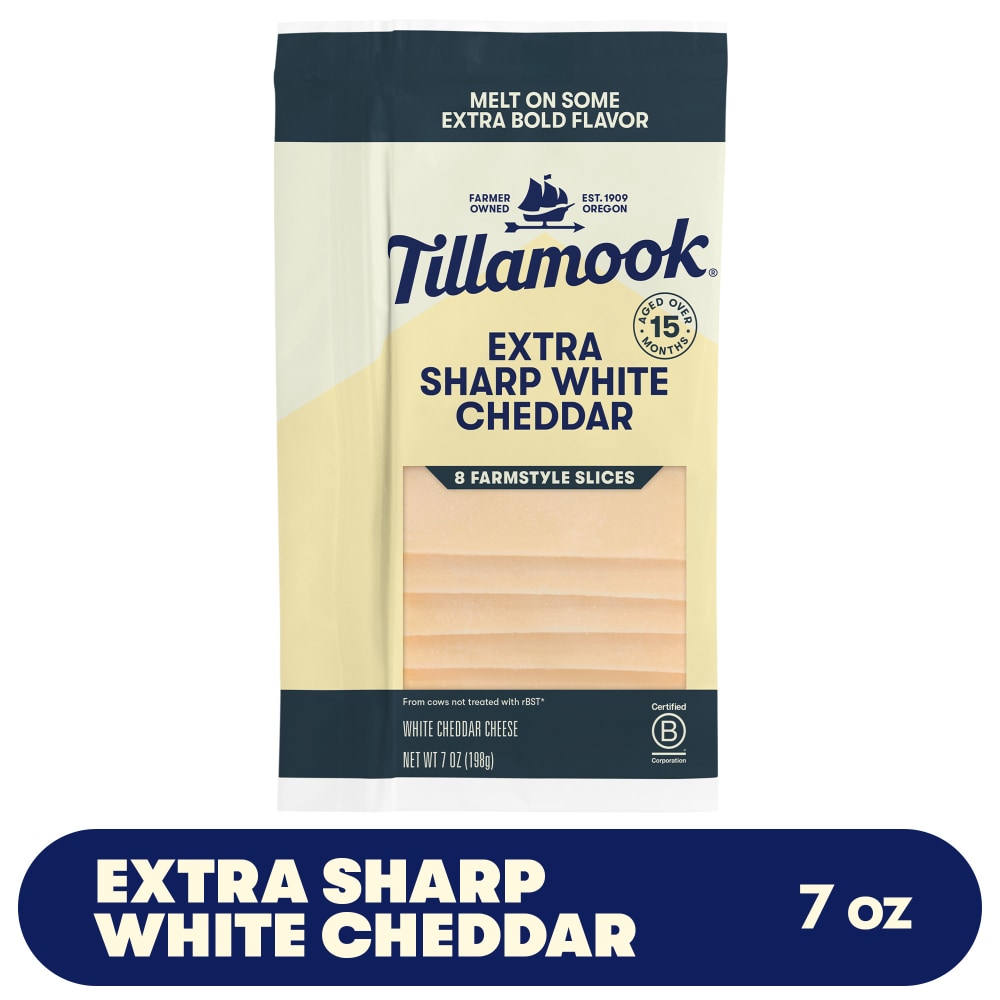 Tillamook® Extra Sharp White Cheddar Sliced Cheese Farmstyle