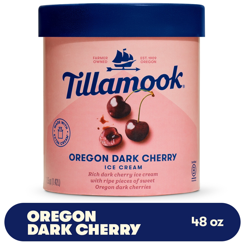 Tillamook Oregon Dark Cherry Ice Cream Tub