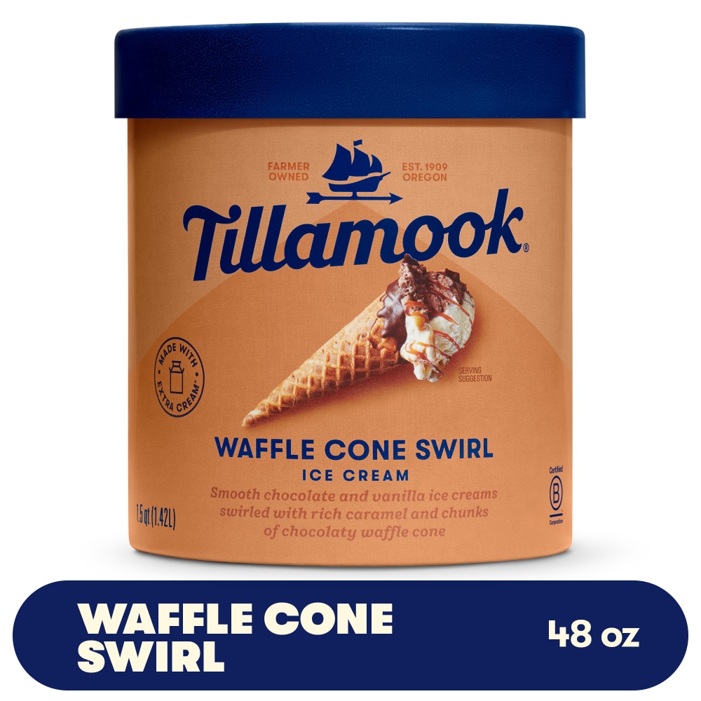 Tillamook Waffle Cone Swirl Ice Cream Tub