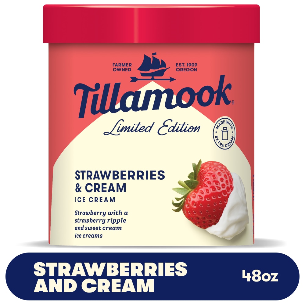 Tillamook® Strawberries and Cream Ice Cream Tub