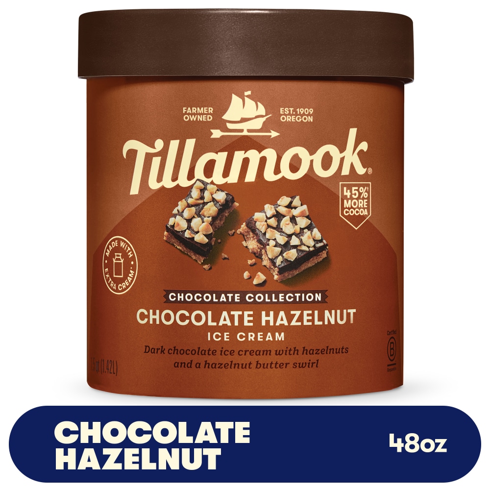 Tillamook® Chocolate Collection Dark Chocolate Hazelnut Ice Cream Tub
