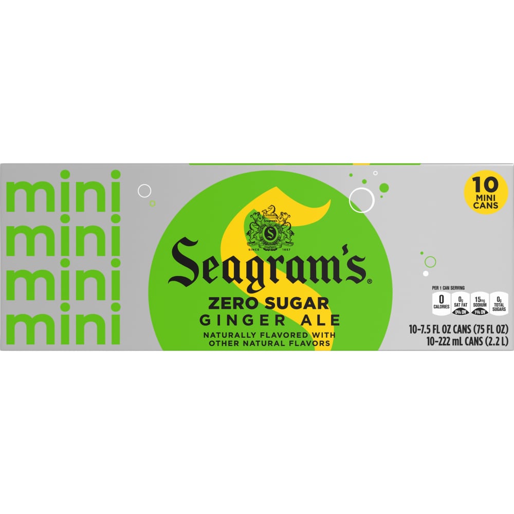 Seagram’s® Zero Sugar Ginger Ale Fridge Pack Soda Cans
