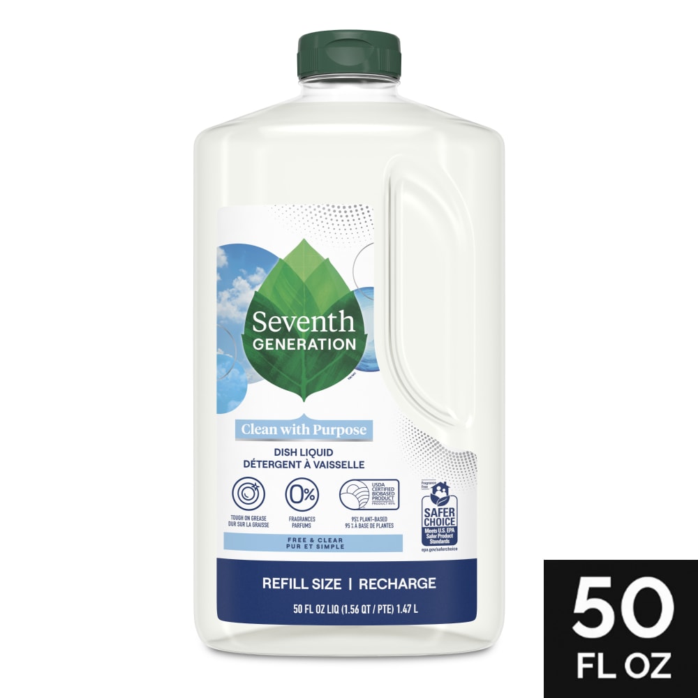 Seventh Generation Dish Liquid Soap Free & Clear Dish Soap For Sensitive Skin