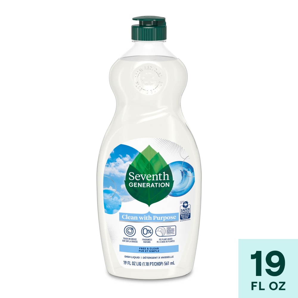 Seventh Generation Dish Liquid Soap Free & Clear Dish Liquid Soap Dish Soap for sensitive skin