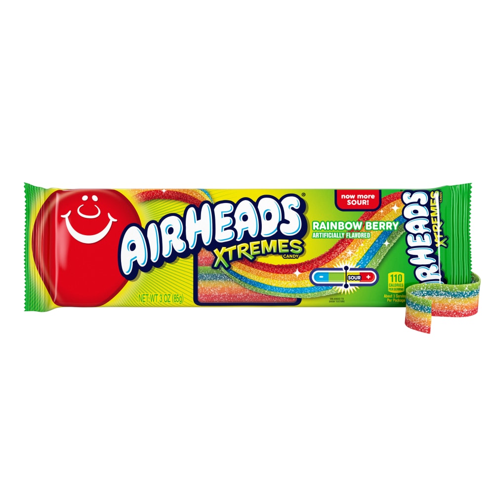 Airheads Xtremes Rainbow Berry Flavor Sweetly Sour Candy Belts