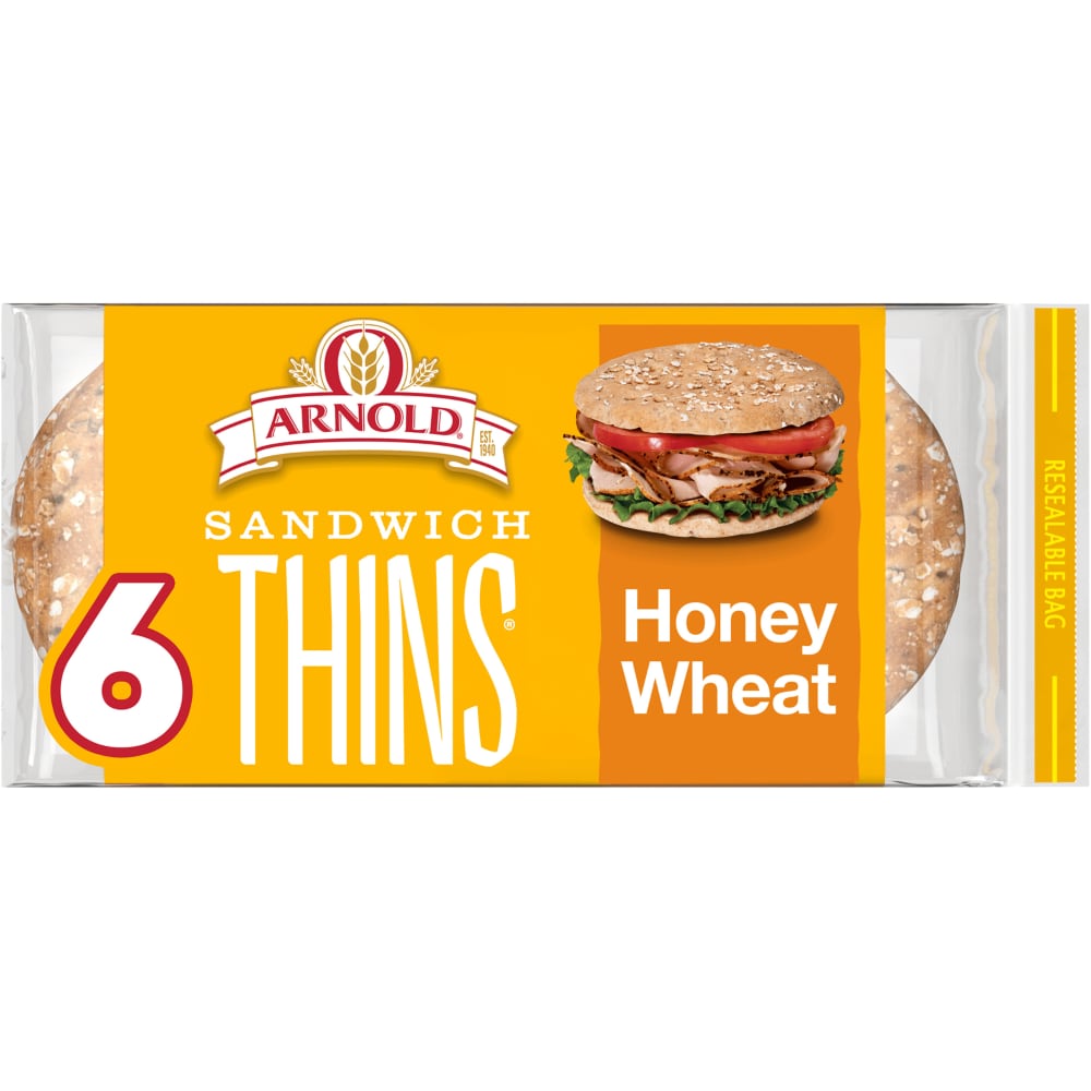 Arnold Sandwich Thins Honey Wheat Rolls